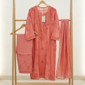 Lakhnavi suit with plazzo and dupatta Chanderi