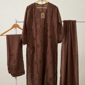 Lakhnavi suit with plazzo and dupatta Chanderi