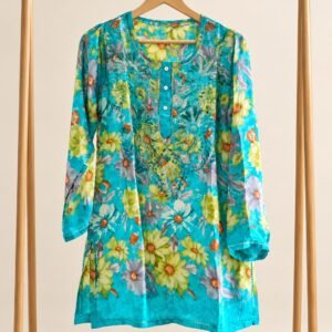 Lakhnavi crape short kurti