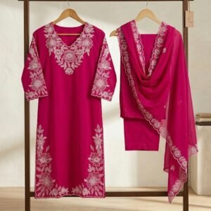 Designer Roman Silk Suit Set